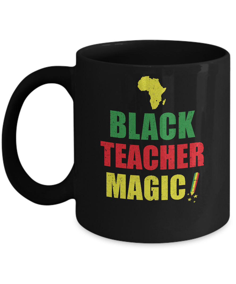 Black Educator Magic Black History Month Teacher Matter Gift Mug-Coffee Mug-11oz Mug-Black