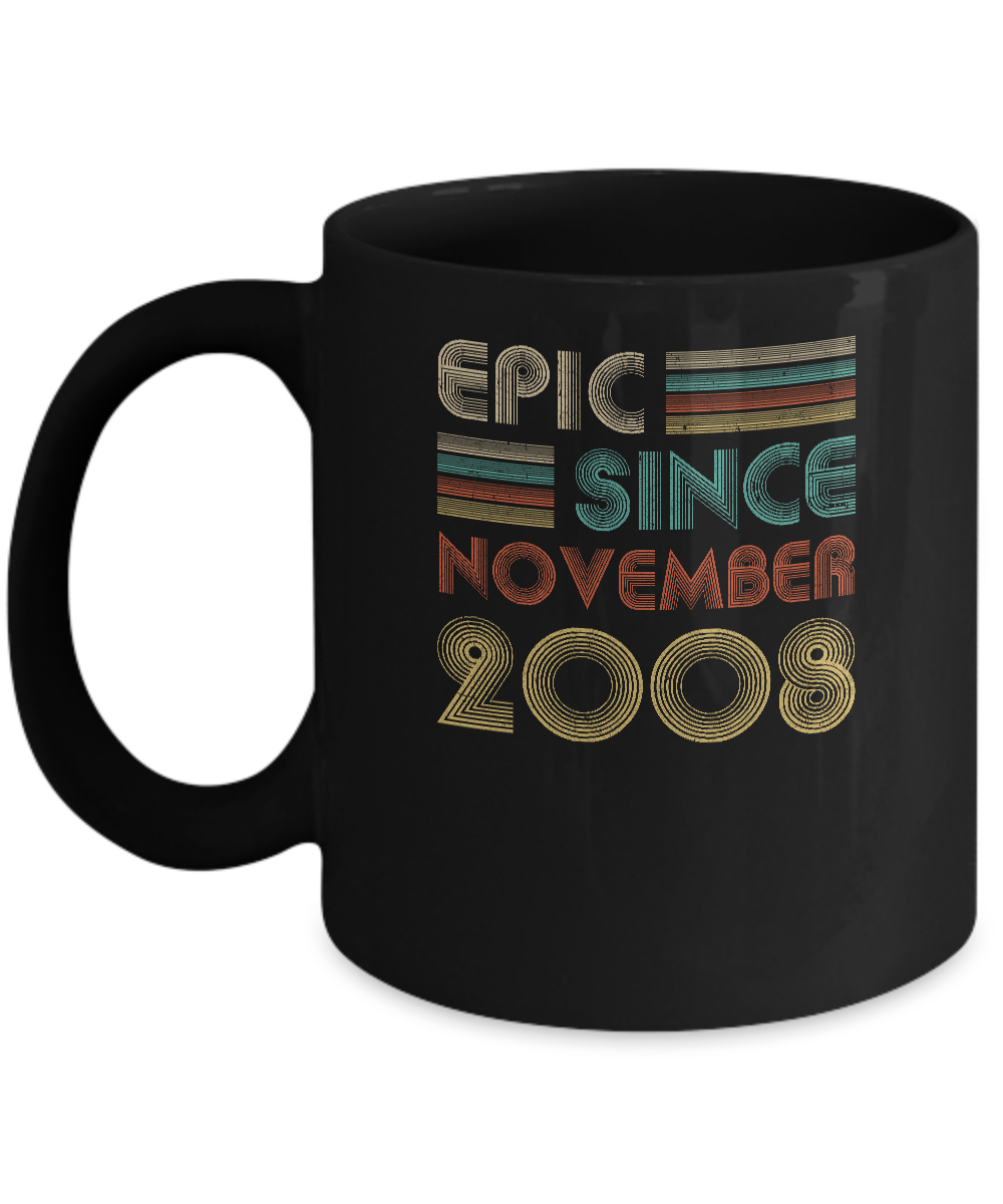 Epic Since November 2008 13th Birthday Gift 13 Yrs Old Mug-Coffee Mug-11oz Mug-Black