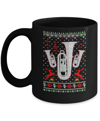 Santa Tuba Ugly Christmas Sweater Gifts Mug-Coffee Mug-11oz Mug-Black
