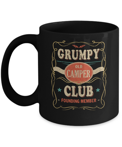 Grumpy Old Camper Club Founding Member Papa Camping Mug-Coffee Mug-11oz Mug-Black