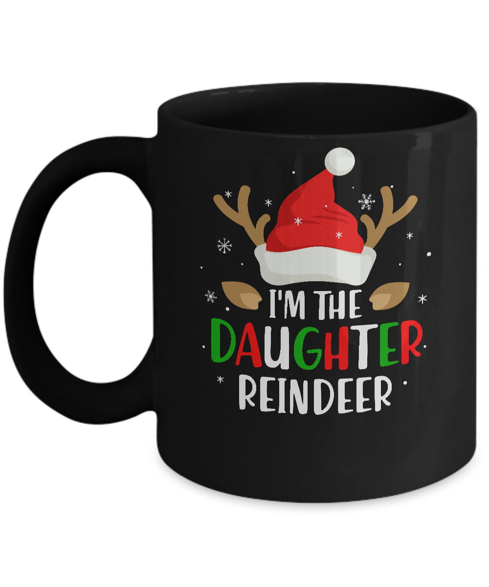 I'm The Daughter Reindeer Matching Family Christmas Mug-Coffee Mug-11oz Mug-Black