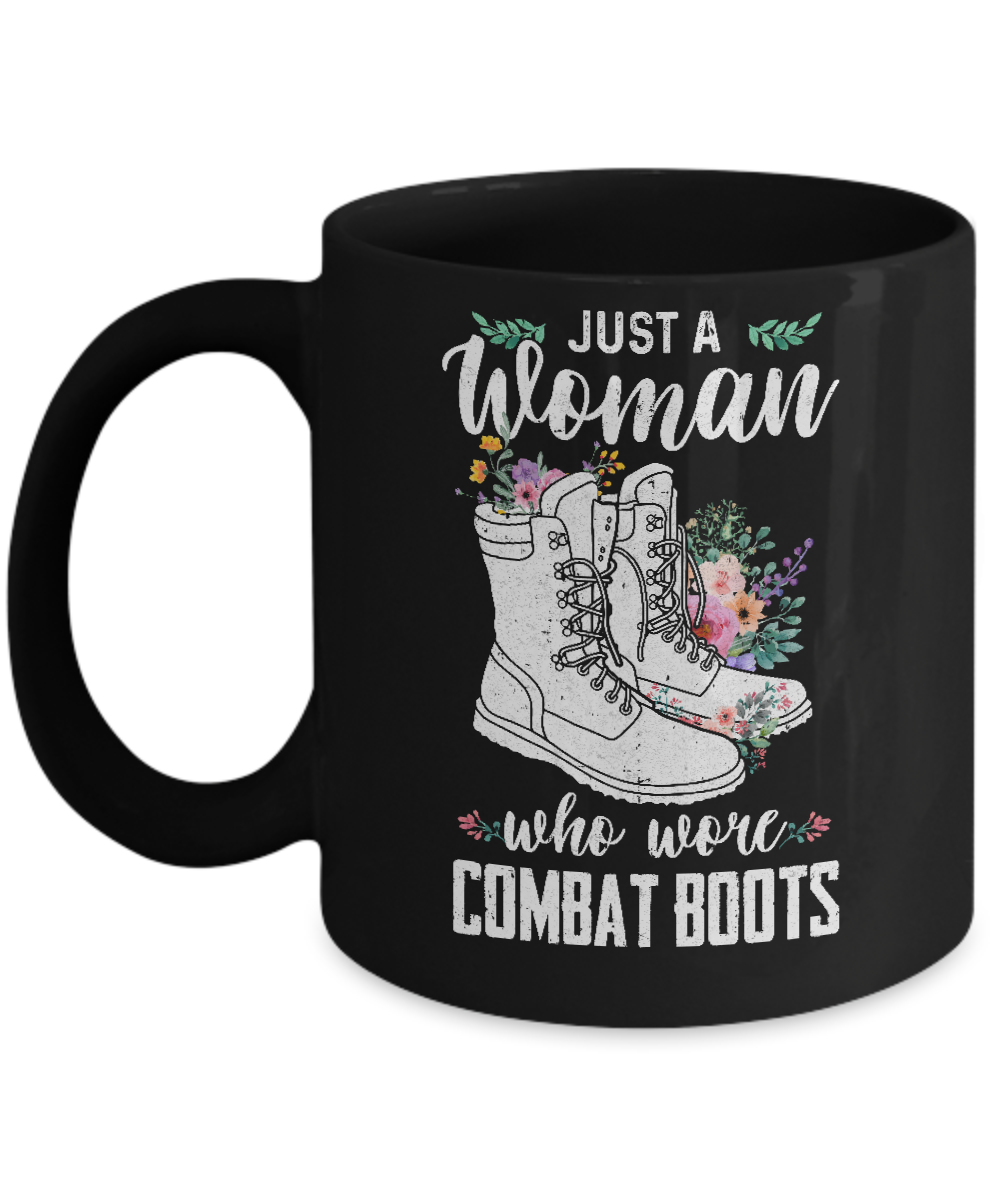 Just A Woman Who Wore Combat Boots Veteran Mug-Coffee Mug-11oz Mug-Black