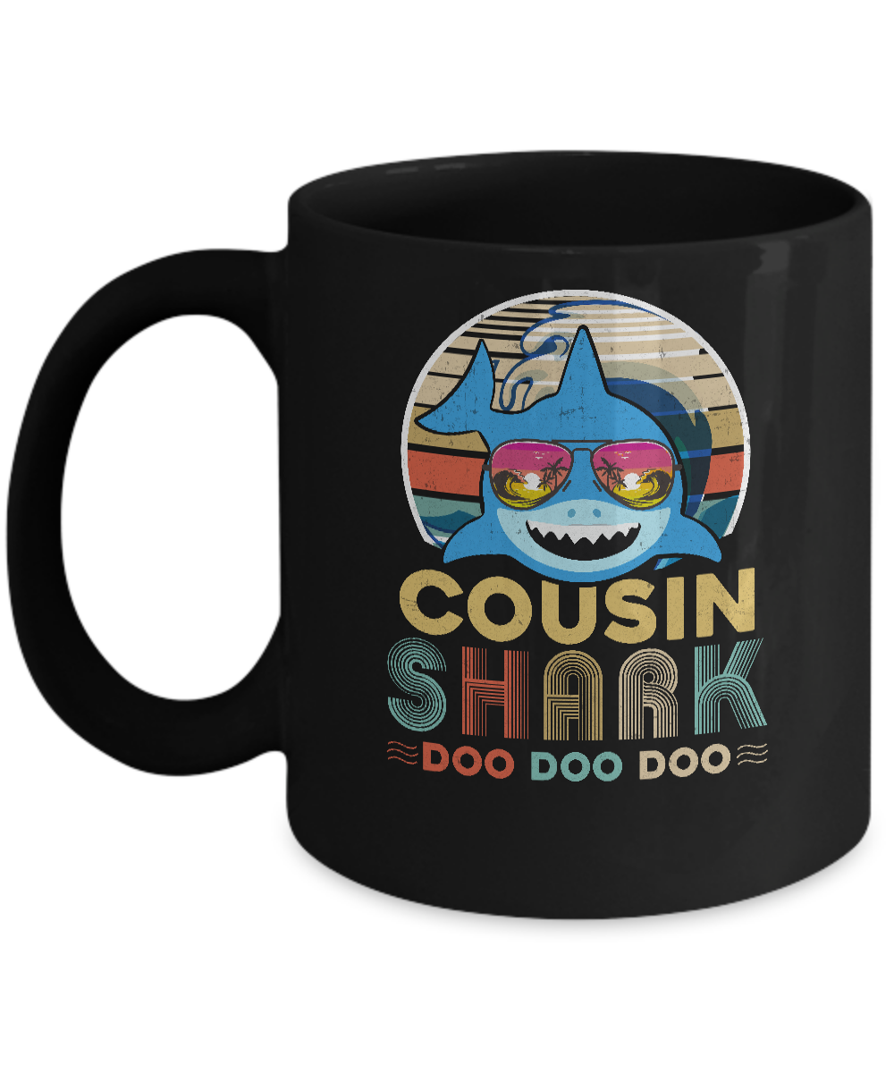 Retro Vintage Cousin Shark Doo Doo Doo Mug