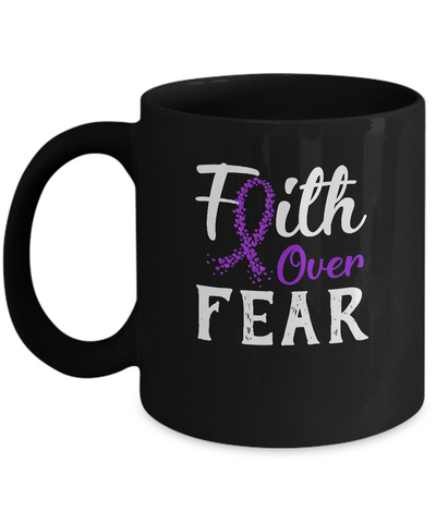 Alzheimer's Lupus Awareness Purple Faith Over Fear Mug-Coffee Mug-11oz Mug-Black