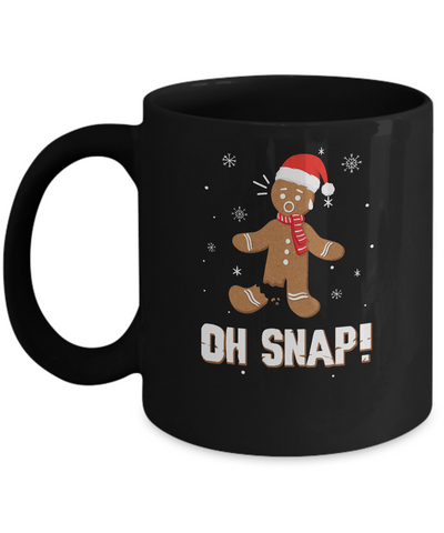 Oh Snap Funny Gingerbread Man Cute Christmas Mug-Coffee Mug-11oz Mug-Black