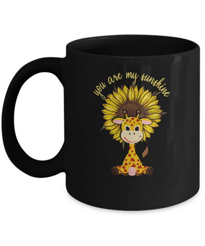 You Are My Little Sunshine Sunflower Giraffe Mug-Coffee Mug-11oz Mug-Black