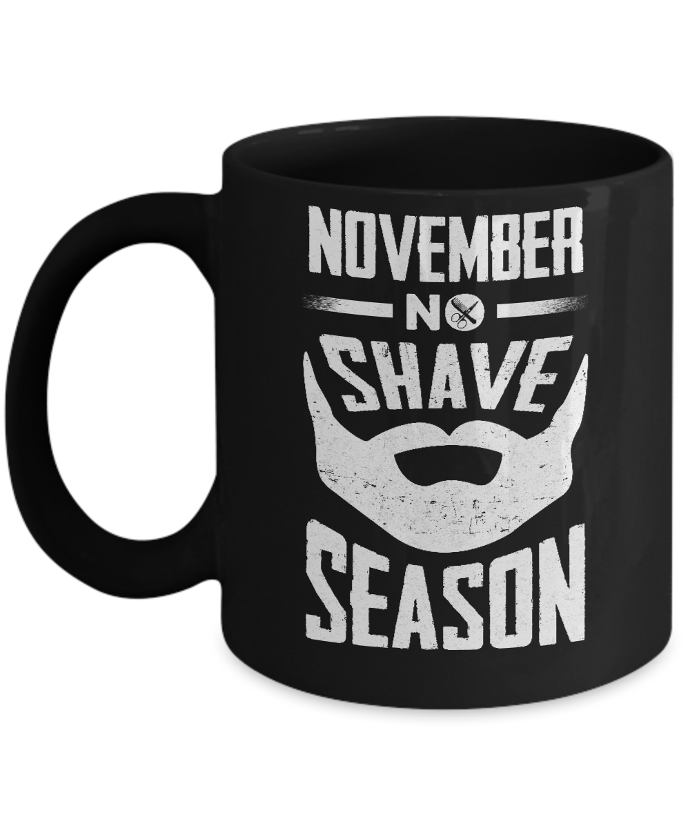 November No Shave Season Vintage Beard Mug-Coffee Mug-11oz Mug-Black
