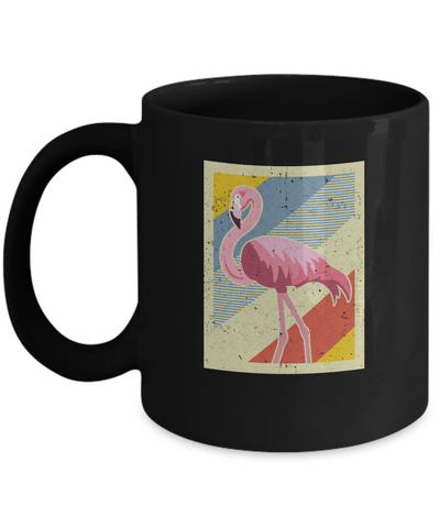 Distressed Vintage Flamingo Style Mug-Coffee Mug-11oz Mug-Black
