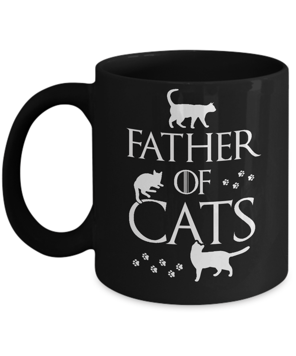 Father Of Cats Gifts For Cat Lovers Mug-Coffee Mug-11oz Mug-Black