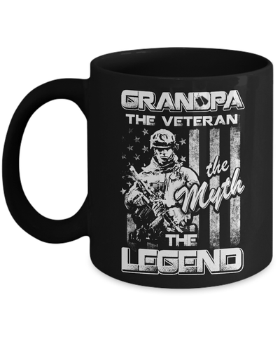 Grandpa The Veteran The Myth The Legend Mug-Coffee Mug-11oz Mug-Black