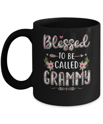 Funny Grandma Gifts Blessed To Be Called Grammy Mug-Coffee Mug-11oz Mug-Black