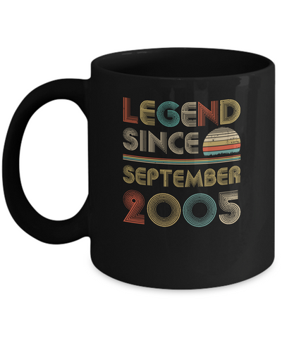 Legend Since September 2005 Vintage 16th Birthday Gifts Mug-Coffee Mug-11oz Mug-Black