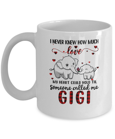 Someone Called Me Gigi Elephant Red Plaid Mother's Day Mug-Coffee Mug-11oz Mug-White