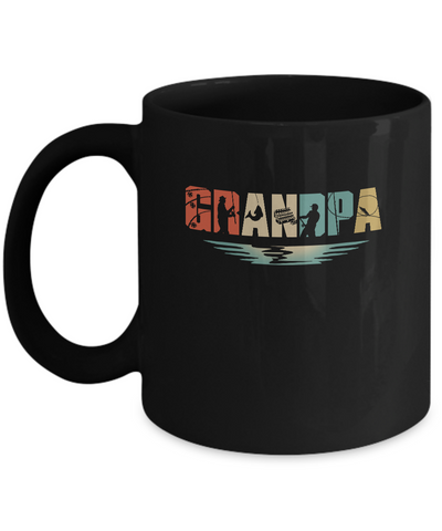 Vintage Fishing Grandpa Father's Day Gift Mug-Coffee Mug-11oz Mug-Black