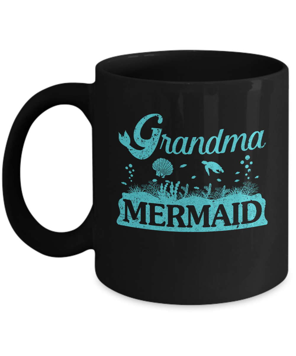 Grandma Mermaid Mug-Coffee Mug-11oz Mug-Black