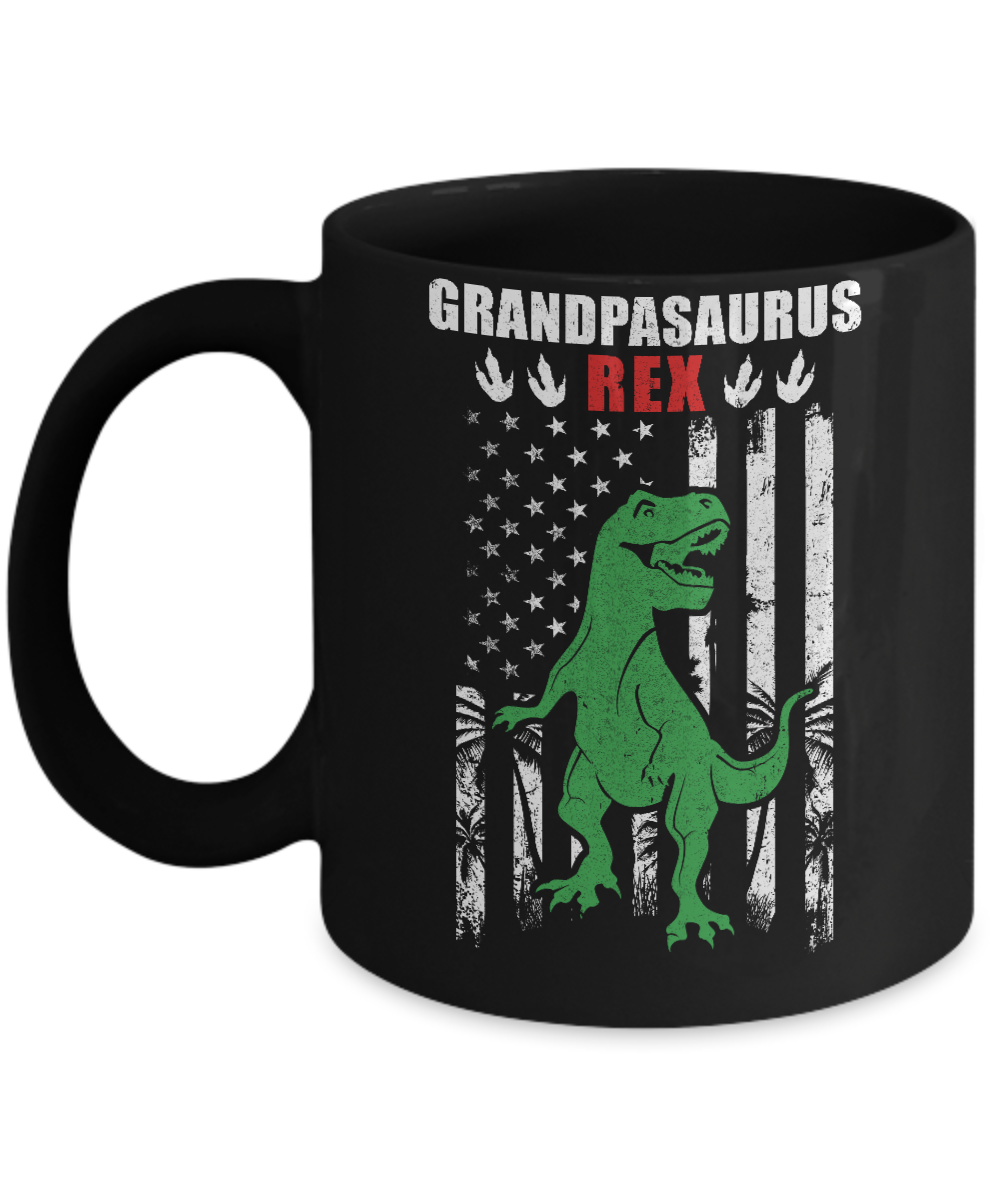 GranpaSaurus Grandpa Dinosaur Rex American Flag Fathers Day Mug