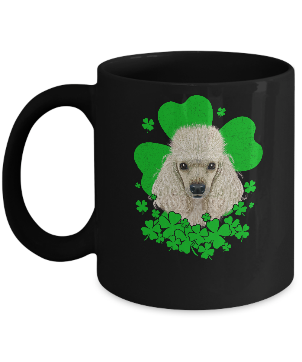Poodle St. Patrick's Day Clovers Mug-Coffee Mug-11oz Mug-Black