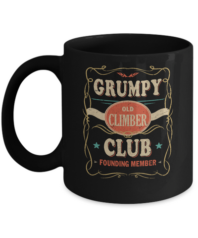 Papa Grumpy Old Climber Club Founding Member Climbing Mug-Coffee Mug-11oz Mug-Black