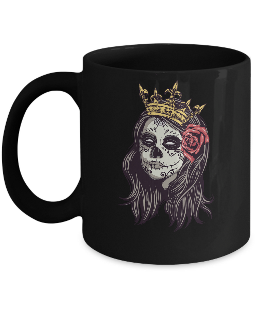 Halloween Queen Tattoos Costume Skeleton Mug-Coffee Mug-11oz Mug-Black