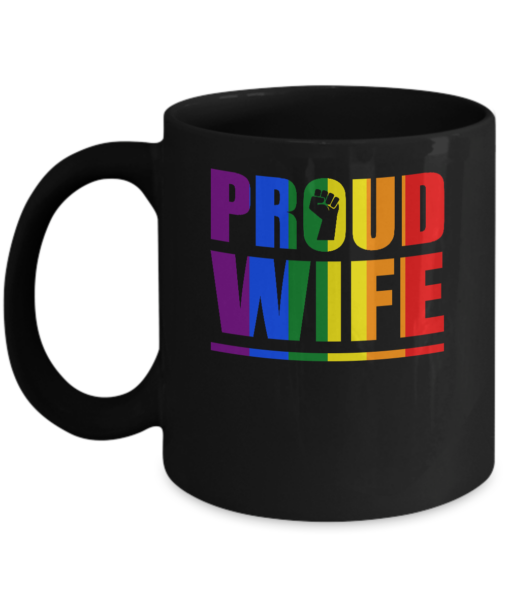 Proud Wife Lesbian Pride Month LGBT Mug-Coffee Mug-11oz Mug-Black