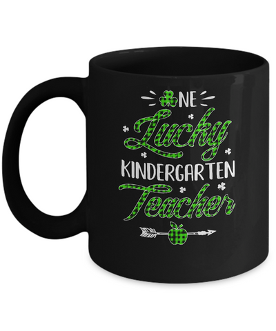 One Lucky Kindergarten Teacher St Patricks Day Irish Gift Mug-Coffee Mug-11oz Mug-Black