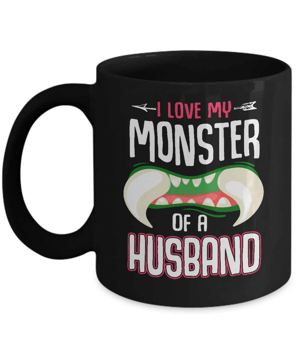 Monster Of A Husband Funny Couples Halloween Mug-Coffee Mug-11oz Mug-Black