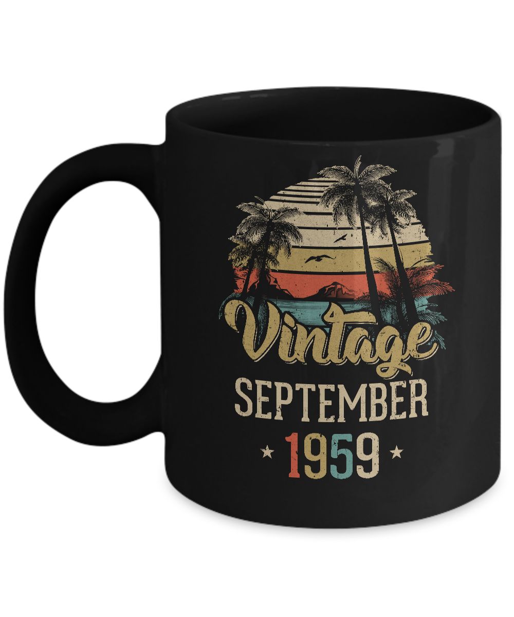Retro Classic Vintage September 1959 62th Birthday Gift Mug-Coffee Mug-11oz Mug-Black