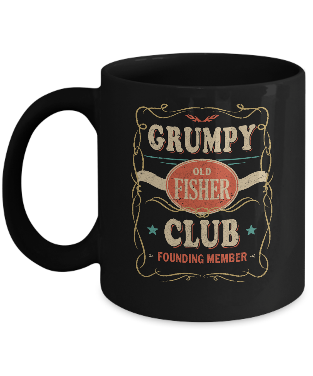 Papa Grumpy Old Fisher Club Founding Member Fishing Mug