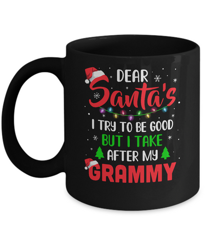 Dear Santa I Tried To Be Good But My Grammy Christmas Kids Mug-Coffee Mug-11oz Mug-Black