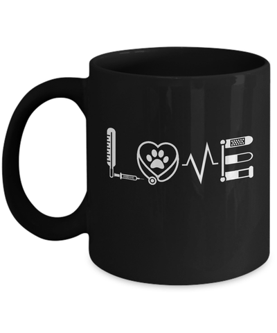 Veterinarian Vet Tech Sign Love Mug-Coffee Mug-11oz Mug-Black