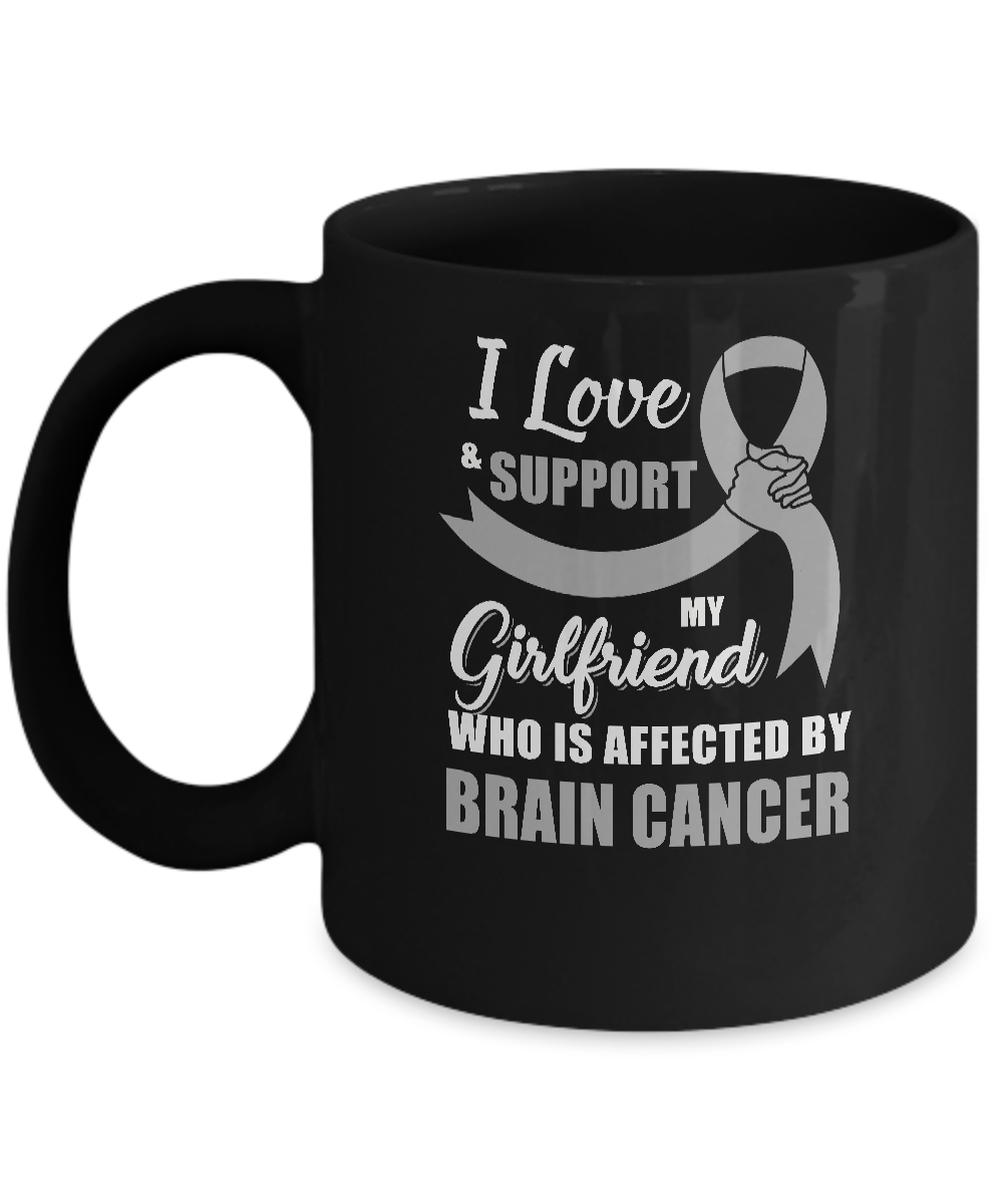 Brain Cancer Awareness Support Grey Girlfriend Boyfriend Mug-Coffee Mug-11oz Mug-Black
