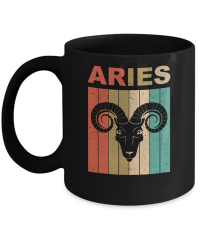 Vintage Aries Zodiac March April Birthday Gift Mug-Coffee Mug-11oz Mug-Black