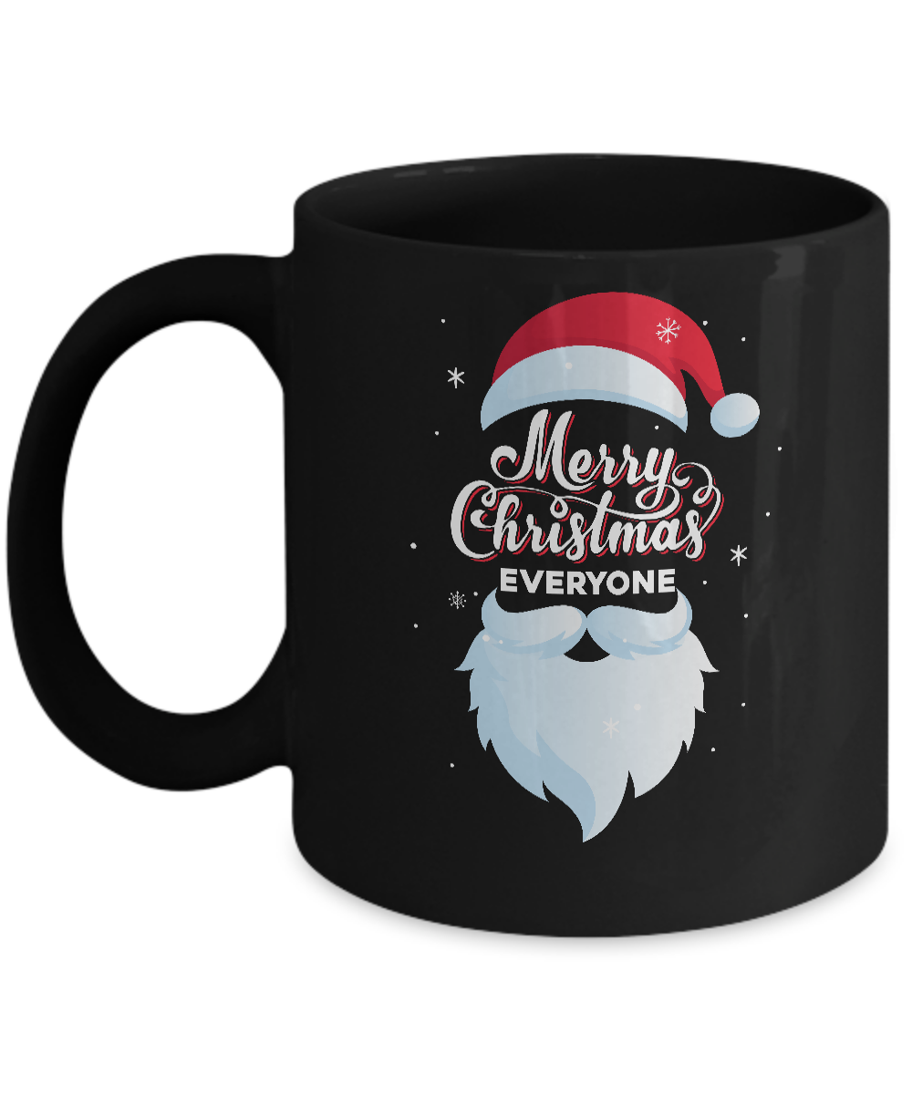 Santa Claus Merry Christmas Everyone Message For Xmas Mug-Coffee Mug-11oz Mug-Black