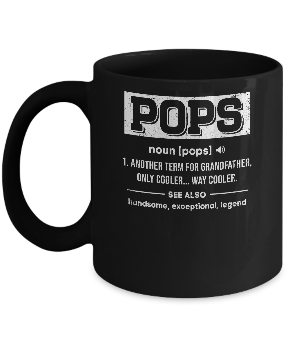 Pops Gifts Grandpa Definition Fathers Day Mug-Coffee Mug-11oz Mug-Black