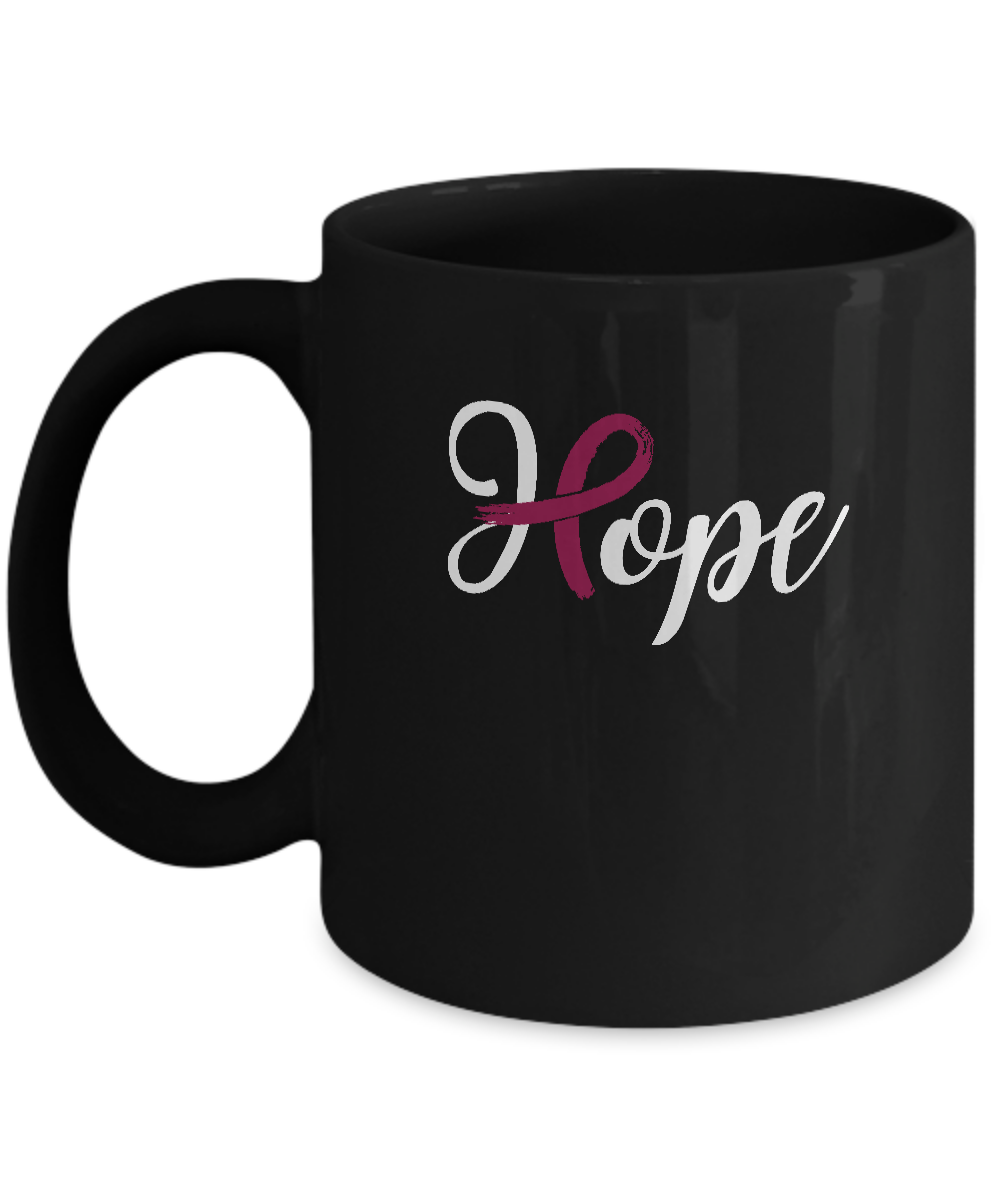 Multiple Myeloma Awareness Burgundy Ribbon Hope Mug-Coffee Mug-11oz Mug-Black