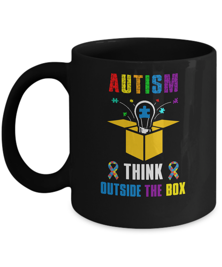 Autism Think Outside The Box Autism Awareness Mug-Coffee Mug-11oz Mug-Black