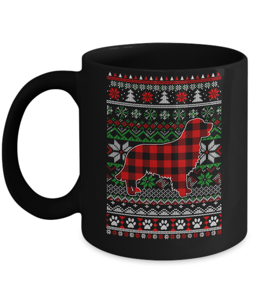 Golden Retriever Red Plaid Ugly Christmas Sweater Gifts Mug