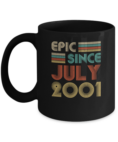 Epic Since July 2001 Vintage 20th Birthday Gifts Mug-Coffee Mug-11oz Mug-Black