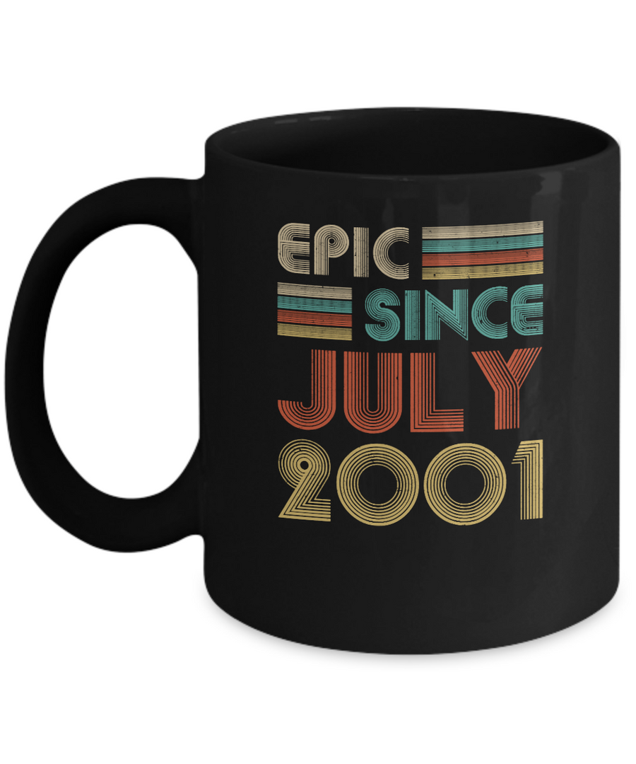 Epic Since July 2001 Vintage 20th Birthday Gifts Mug-Coffee Mug-11oz Mug-Black