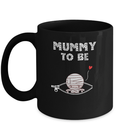 Cute Baby Mummy To Be Pregnant Halloween Costume Mug-Coffee Mug-11oz Mug-Black