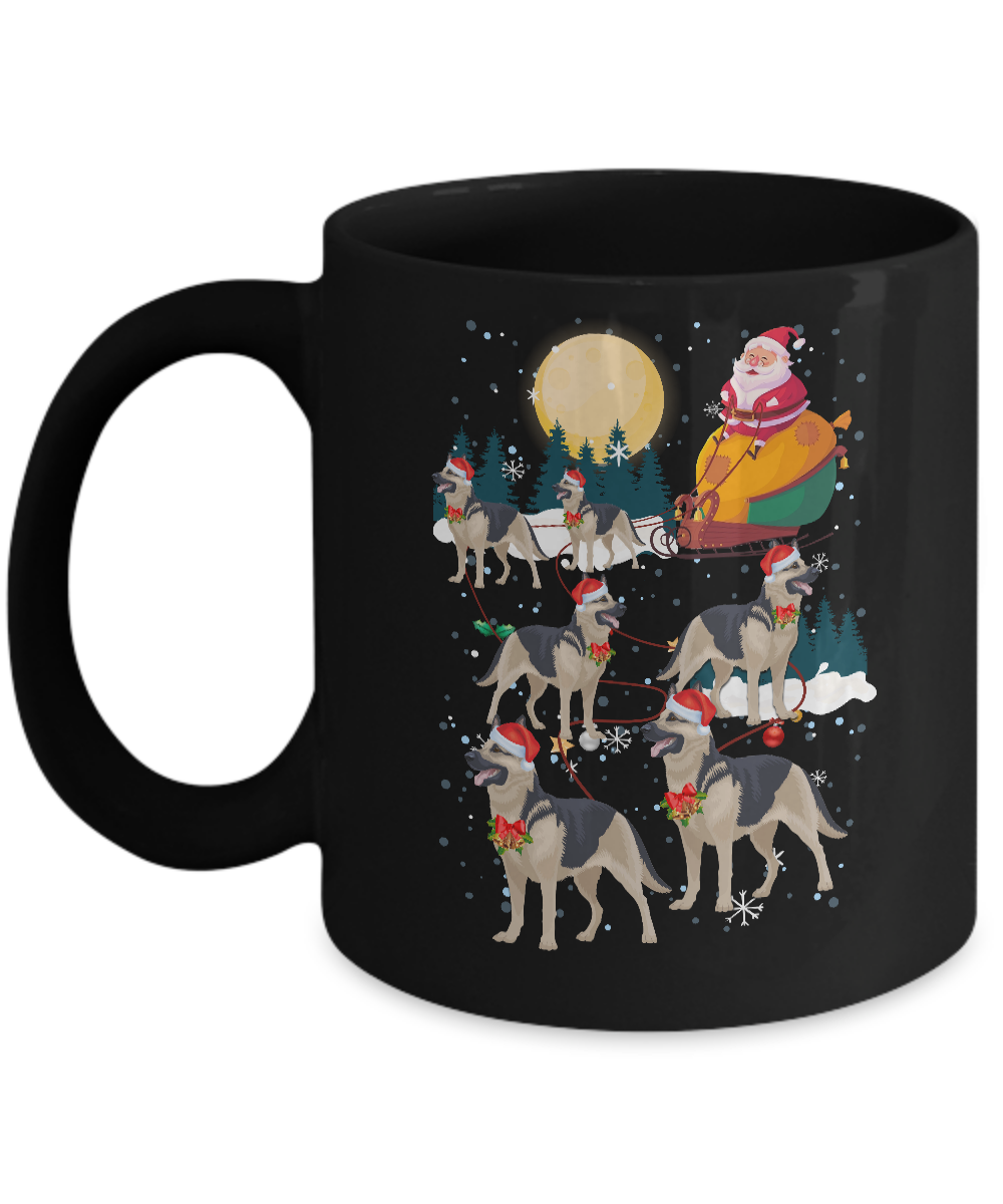 Dog Reindeer German Shepherd Christmas Gift Mug-Coffee Mug-11oz Mug-Black