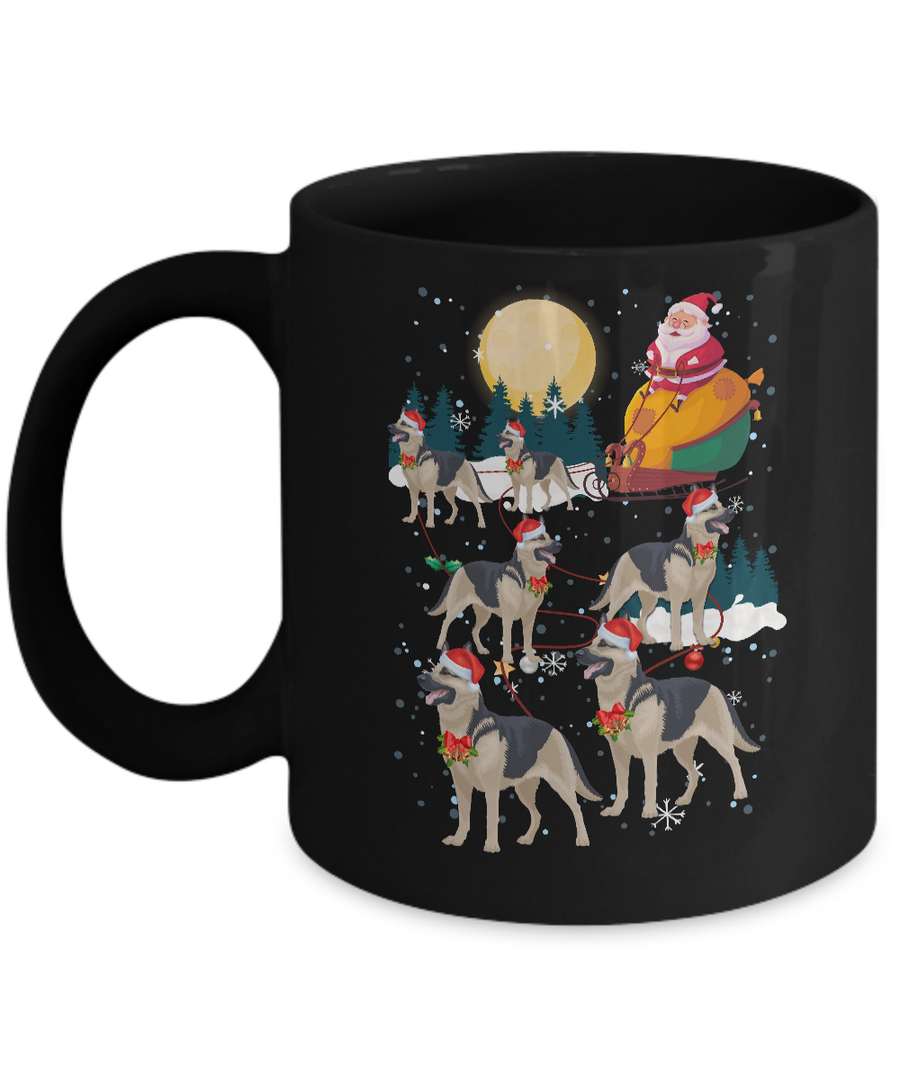 Dog Reindeer German Shepherd Christmas Gift Mug-Coffee Mug-11oz Mug-Black