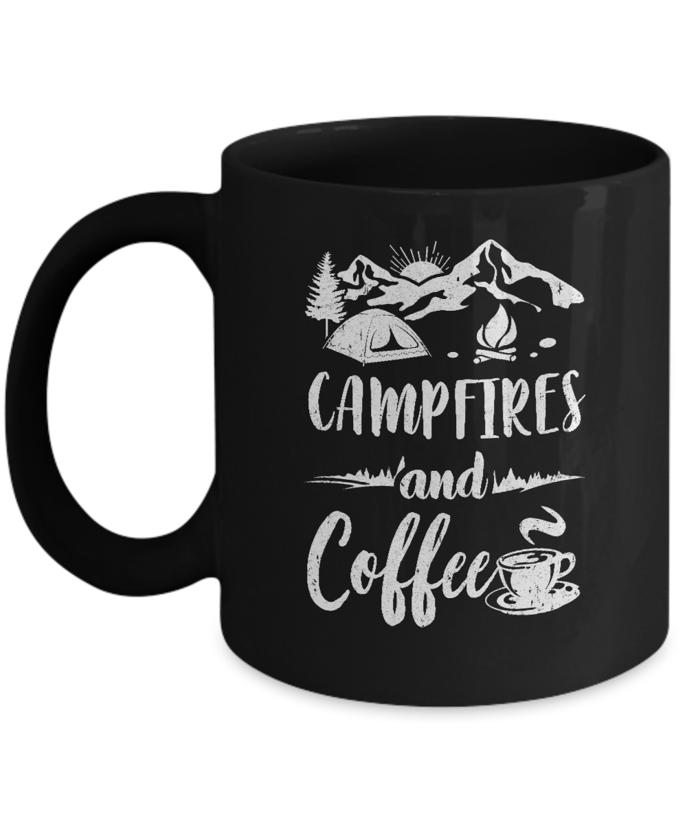 Coffee And Campfires Funny Camping Gifts Mug