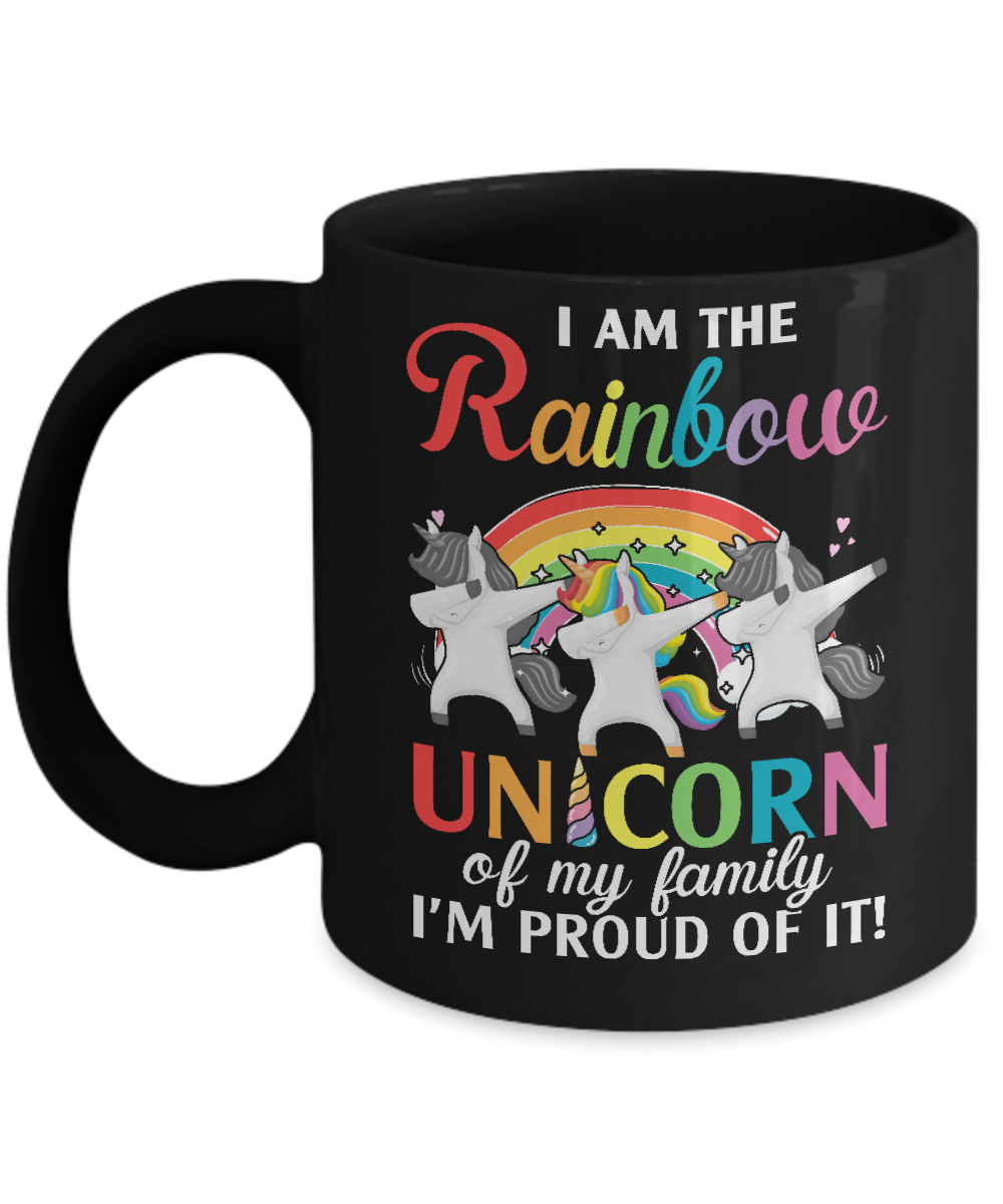 I Am The Rainbow Unicorn Of My Family Lesbian LGBT Mug-Coffee Mug-11oz Mug-Black