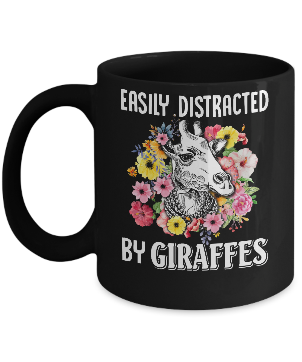 Easily Distracted By Giraffes Mug-Coffee Mug-11oz Mug-Black