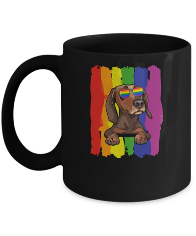 Funny Dachshund LGBT LGBT Pride Gifts Mug-Coffee Mug-11oz Mug-Black