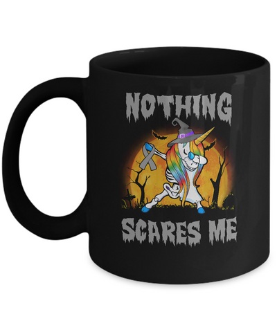 Brain Cancer Dabbing Unicorn Skeleton Halloween Mug-Coffee Mug-11oz Mug-Black