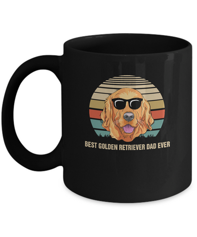 Vintage Golden Retriever Dad Gifts Best Golden Retriever Dad Ever Mug-Coffee Mug-11oz Mug-Black