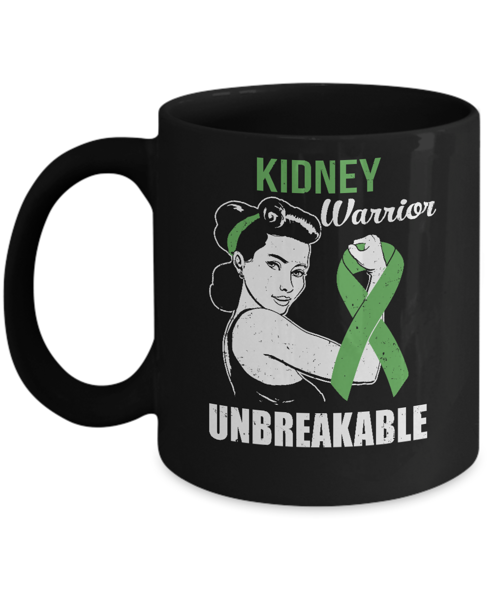 Kidney Disease Warrior Unbreakable Kidney Disease Awareness Mug-Coffee Mug-11oz Mug-Black