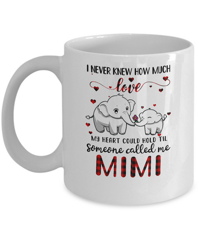 Someone Called Me Mimi Elephant Red Plaid Mother's Day Mug-Coffee Mug-11oz Mug-White
